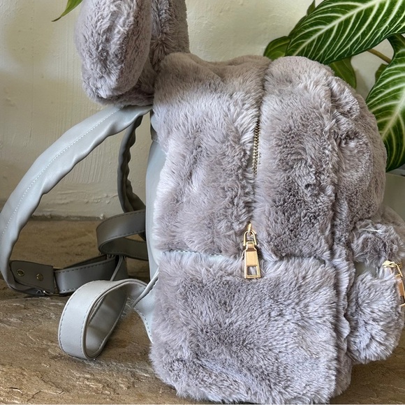 3 AM FOREVER Fluffy Bunny Backpack Purse - Picture 2 of 14